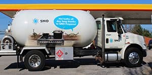 Propane delivery truck