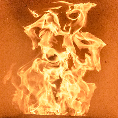 flames with an orange background